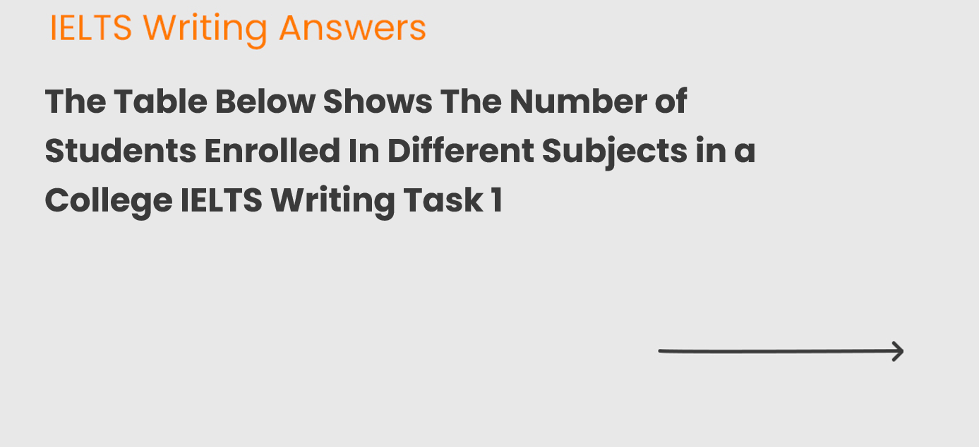 The Table Below Shows The Number of Students Enrolled In Different Subjects in a College IELTS Writing Task 1